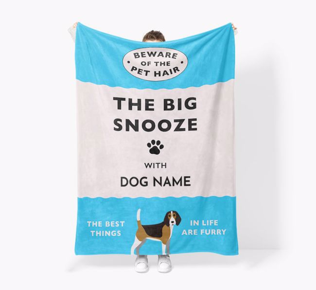 'The Big Snooze' - Personalized Sherpa Fleece Blanket with {breedFullName} Yappicon